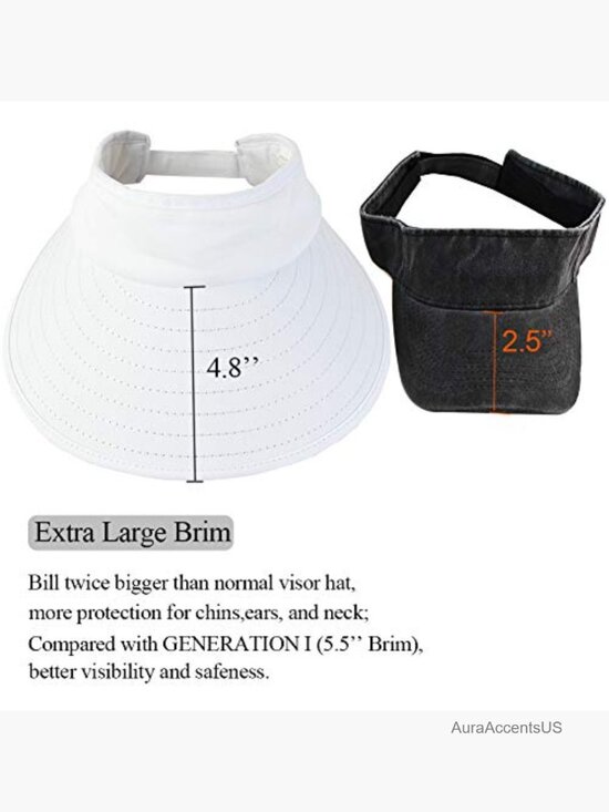 Wide Brim Sun Visor Hat Women UPF 50+ Large 4.8\